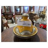 Yellow & Silver Trinket Dish with Cover