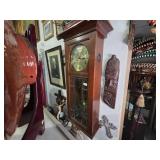 German Wooden Wall Clock w/ Glass Front by Gustav