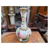 Vintage Hand Painted Glass Table Lamp