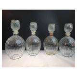 Four Cut Glass Decanters w/ Stoppers