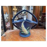 Roseville Pottery Blue Foxglove basket vase