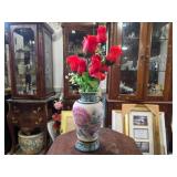 Portugal Floral Ceramic Vase - Hand - Painted