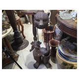 Bear - Shaped Iron Stool w/ Swinging Arms