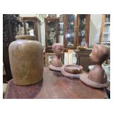 African Tribal Carved Wooden Bust Figure Set