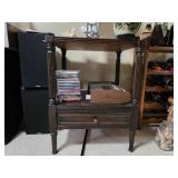 Neoclassical Style Two Tier Side Table w/ Drawer