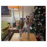 Two Clear Pressed Glass Bud Vases