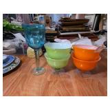 A Group of Five MCM Decorative Glassware Pieces