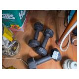 Three Cast Iron Dumbbells Including York