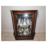 Traditional Wood and Glass Tabletop Curio Cabinet