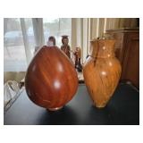 Two Studio-Turned Wooden Vases