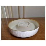 Lenox Ivory Porcelain Snack Dish with Gold Trim
