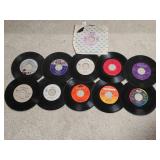Eleven 45 RPM Vinyl RecordsFeaturing Various Artis
