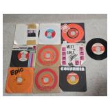 Ten 45 RPM Vinyl Records Featuring Various Artists