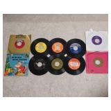 Ten 45 RPM Vinyl Records Featuring Various Artists