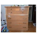 MCM Blonde Wood Highboy Chest Red Lion Furniture