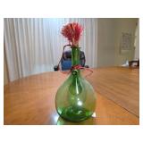 Italian Blown Green Glass Ice Pocket Decanter