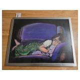 Adam Parker, Sleeping Child with Plush Toy, Pastel