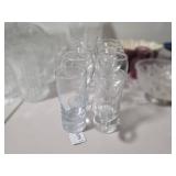 Eight Clear Glass Cordial and Liqueur Vessels