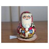 Russian Hand-Painted Santa Claus Nesting Dolls