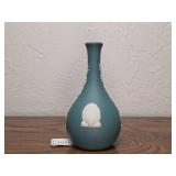 Wedgwood Teal Jasperware Shell Bud Vase