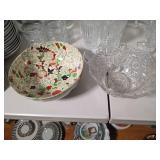 2 Bowls One Earthenware and One Pressed Glass