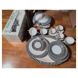 Black and White Striped Ceramic Dinnerware