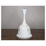 Fenton Hand Painted Milk Glass Bell Signed