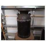 10 Gallon Milk Can with Painted Heart Border