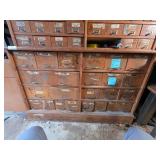 MCM Oak Multi-Drawer Library Card Catalog Cabinet