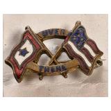 World War I Gilt and Enamel Over There Sweetheart