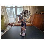 Japanese Kutani Cobalt Blue Porcelain Vase