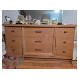 Bassett Furniture MCM Nine-Drawer Oak Dresser
