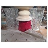 A Group of Five Cut Glass Decorative Items