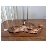 Rustic Natural Wood Burl SingleCandle Holder