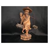 Asian Hand-Carved Figure - Woodcutter