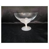 Lalique 'Virginia' Crystal Footed Compote Bowl