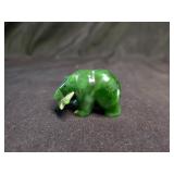 Hand-Carved Canadian Nephrite Jade Bear - 2in