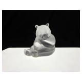 Lalique France Frosted Crystal Panda Figurine