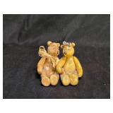 Kimple Quilted Bears Ceramic Figurines - Pair