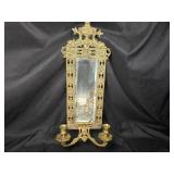Figural Brass Girandole Mirror Sconce - Dual