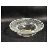 Lalique France Crystal Bowl - Bird Etched Rim