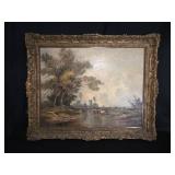 H. Wacker Oil Painting - French Pastoral River