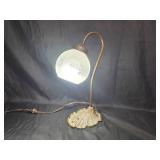 Table Lamp - Frosted Glass Globe Floral Base