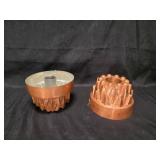 Two Copper Bundt Pans - Circular Design