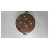 Copper Egg Poacher Pan - Six Cups Dual Handle