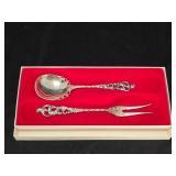 A Lohne Silver Spoon and Fork Set - Boxed