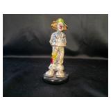 Painted Clown Figurine - Standing with Flowers