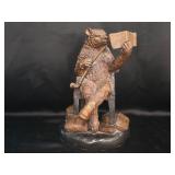 Bear Figurine Reading Book - 11 Inches Tall