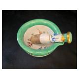 Limoges Ceramic Mortar and Pestle - Floral