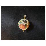 Round Pendant - Enamel Butterfly Design